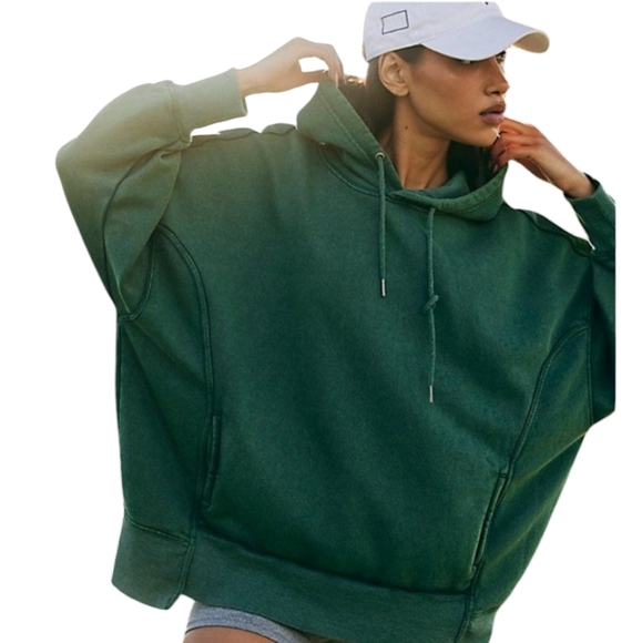 Free People Sprint to the Finish Green Hoodie - Picture 3 of 4